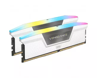 Оперативна пам'ять DDR5 32 Gb (6000 MHz) (Kit 16 Gb x 2) Corsair Vengeance RGB White (CMH32GX5M2E6000C36W)