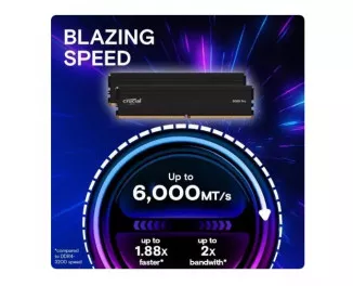 Оперативная память DDR5 32 Gb (6000 MHz) (Kit 16 Gb x 2) Crucial Pro (CP2K16G60C48U5)