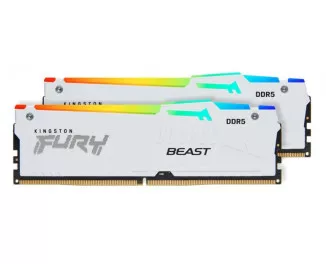Оперативная память DDR5 32 Gb (6000 MHz) (Kit 16 Gb x 2) Kingston Fury Beast RGB White (KF560C40BWAK2-32)