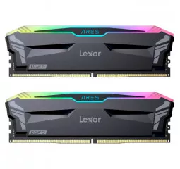 Оперативная память DDR5 32 Gb (6000 MHz) (Kit 16 Gb x 2) Lexar Ares RGB Black (LD5BU016G-R6000GDLA)