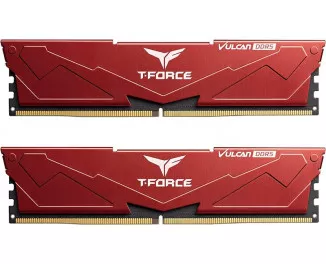 Оперативна пам'ять DDR5 32 Gb (6000 MHz) (Kit 16 Gb x 2) Team T-Force Vulcan Red (FLRD532G6000HC38ADC01)