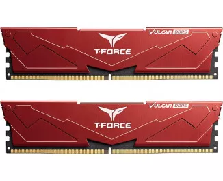 Оперативна пам'ять DDR5 32 Gb (6000 MHz) (Kit 16 Gb x 2) Team T-Force Vulcan Red (FLRD532G6000HC38GDC01)