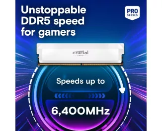 Оперативная память DDR5 32 Gb (6400 MHz) (Kit 16 Gb x 2) Crucial Pro White (CP2K16G64C38U5W)
