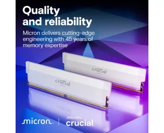 Оперативная память DDR5 32 Gb (6400 MHz) (Kit 16 Gb x 2) Crucial Pro White (CP2K16G64C38U5W)
