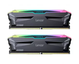 Оперативна пам'ять DDR5 32 Gb (6400 MHz) (Kit 16 Gb x 2) Lexar Ares RGB Black (LD5EU016G-R6400GDLA)