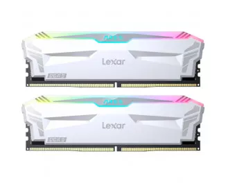 Оперативная память DDR5 32 Gb (6400 MHz) (Kit 16 Gb x 2) Lexar Ares RGB White (LD5EU016G-R6400GDWA)