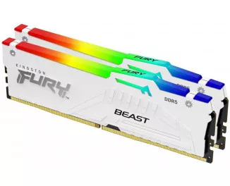 Оперативная память DDR5 32 Gb (6800 MHz) (Kit 16 Gb x 2) Kingston Fury Beast RGB EXPO White (KF568C34BWEAK2-32)