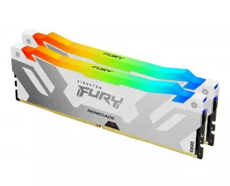 Оперативная память DDR5 32 Gb (6800 MHz) (Kit 16 Gb x 2) Kingston Fury Renegade RGB White (KF568C36RWAK2-32)