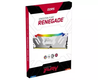 Оперативна пам'ять DDR5 32 Gb (6800 MHz) (Kit 16 Gb x 2) Kingston Fury Renegade RGB White (KF568C36RWAK2-32)