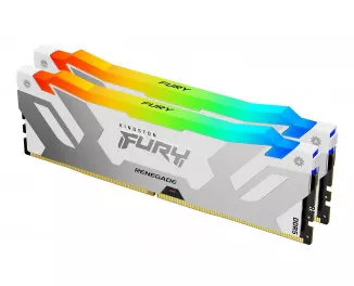 Оперативная память DDR5 32 Gb (7200 MHz) (Kit 16 Gb x 2) Kingston Fury Renegade RGB White (KF572C38RWAK2-32)