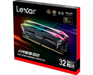 Оперативная память DDR5 32 Gb (7200 MHz) (Kit 16 Gb x 2) Lexar Ares RGB Black (LD5U16G72C34LA-RGD)