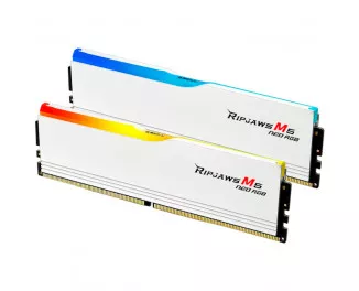 Оперативная память DDR5 48 Gb (6000 MHz) (Kit 24 Gb x 2) G.SKILL Ripjaws M5 Neo RGB Matte White (F5-6000J3036F24GX2-RM5NRW)