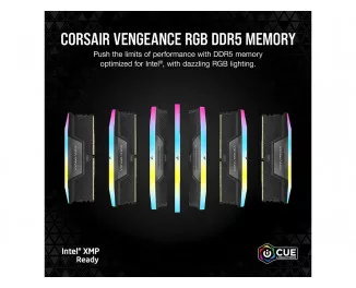 Оперативна пам'ять DDR5 48 Gb (7000 MHz) (Kit 24 Gb x 2) Corsair Vengeance RGB Black (CMH48GX5M2B7000C36)