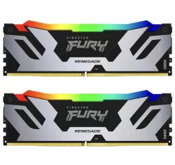 Оперативная память DDR5 48 Gb (8000 MHz) (Kit 24 Gb x 2) Kingston Fury Renegade RGB Silver (KF580C38RSAK2-48)