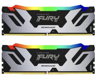 Оперативная память DDR5 48 Gb (8000 MHz) (Kit 24 Gb x 2) Kingston Fury Renegade RGB Silver (KF580C38RSAK2-48)