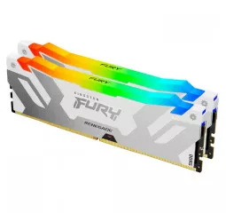 Оперативная память DDR5 48 Gb (8000 MHz) (Kit 24 Gb x 2) Kingston Fury Renegade RGB White (KF580C38RWAK2-48)