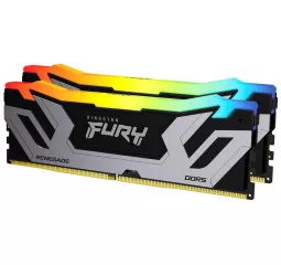 Оперативна пам'ять DDR5 48 Gb (8400 MHz) (Kit 24 Gb x 2) Kingston FURY Renegade RGB Silver (KF584CU40RSAK2-48)