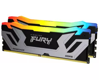 Оперативна пам'ять DDR5 48 Gb (8400 MHz) (Kit 24 Gb x 2) Kingston FURY Renegade RGB Silver (KF584CU40RSAK2-48)