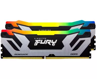 Оперативная память DDR5 48 Gb (8400 MHz) (Kit 24 Gb x 2) Kingston FURY Renegade RGB Silver (KF584CU40RSAK2-48)