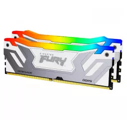 Оперативная память DDR5 48 Gb (8400 MHz) (Kit 24 Gb x 2) Kingston Fury Renegade RGB White/Silver (KF584CU40RWAK2-48)