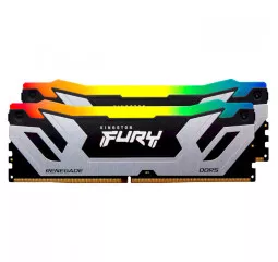 Оперативная память DDR5 48 Gb (8800 MHz) (Kit 24 Gb x 2) Kingston Fury Renegade RGB Silver (KF588CU42RSAK2-48)