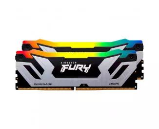 Оперативная память DDR5 48 Gb (8800 MHz) (Kit 24 Gb x 2) Kingston Fury Renegade RGB Silver (KF588CU42RSAK2-48)