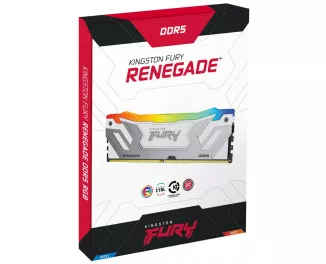 Оперативна пам'ять DDR5 48 Gb (8800 MHz) (Kit 24 Gb x 2) Kingston Fury Renegade RGB White (KF588CU42RWAK2-48)