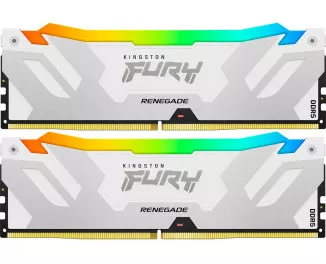 Оперативна пам'ять DDR5 48 Gb (8800 MHz) (Kit 24 Gb x 2) Kingston Fury Renegade RGB White (KF588CU42RWAK2-48)