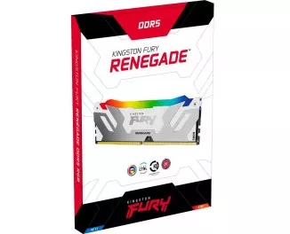 Оперативна пам'ять DDR5 48 Gb (8800 MHz) (Kit 24 Gb x 2) Kingston Fury Renegade RGB White (KF588CU42RWAK2-48)