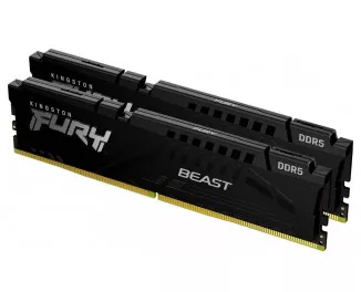Оперативна пам'ять DDR5 64 Gb (5200 MHz) (Kit 32 Gb x 2) Kingston Fury Beast Black (KF552C40BBK2-64)