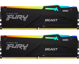 Оперативная память DDR5 64 Gb (5600 MHz) (Kit 32 Gb x 2) Kingston Fury Beast RGB EXPO (KF556C36BBE2AK2-64)