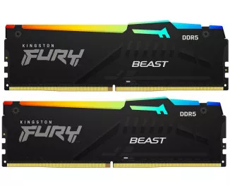 Оперативная память DDR5 64 Gb (5600 MHz) (Kit 32 Gb x 2) Kingston Fury Beast RGB EXPO (KF556C36BBEAK2-64)