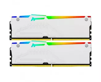 Оперативная память DDR5 64 Gb (5600 MHz) (Kit 32 Gb x 2) Kingston Fury Beast RGB EXPO White (KF556C36BWEAK2-64)
