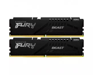 Оперативна пам'ять DDR5 64 Gb (6000 MHz) (Kit 32 Gb x 2) Kingston Fury Beast Black (KF560C30BBK2-64)