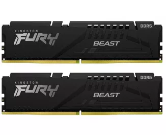 Оперативная память DDR5 64 Gb (6000 MHz) (Kit 32 Gb x 2) Kingston Fury Beast Black (KF560C40BBK2-64)