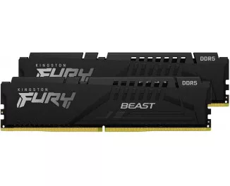 Оперативна пам'ять DDR5 64 Gb (6000 MHz) (Kit 32 Gb x 2) Kingston Fury Beast EXPO Black (KF560C30BBEK2-64)