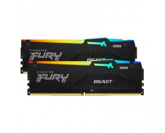 Оперативна пам'ять DDR5 64 Gb (6000 MHz) (Kit 32 Gb x 2) Kingston Fury Beast RGB (KF560C30BBAK2-64)