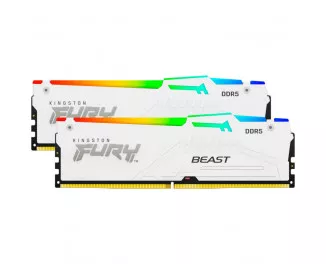 Оперативная память DDR5 64 Gb (6000 MHz) (Kit 32 Gb x 2) Kingston Fury Beast RGB White (KF560C30BWAK2-64)