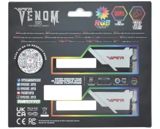 Оперативная память DDR5 64 Gb (6000 MHz) (Kit 32 Gb x 2) Patriot Viper Venom RGB (PVVR564G600C36K)