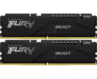 Оперативная память DDR5 64 Gb (6400 MHz) (Kit 32 Gb x 2) Kingston Fury Beast Black (KF564C32BBK2-64)