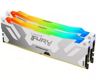 Оперативна пам'ять DDR5 64 Gb (6400 MHz) (Kit 32 Gb x 2) Kingston Fury Renegade RGB White (KF564C32RWAK2-64)