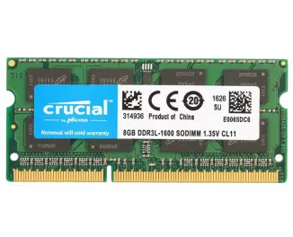Память для ноутбука SO-DIMM DDR3 8 Gb (1600 MHz) Crucial (CT102464BF160B.C16FPD)