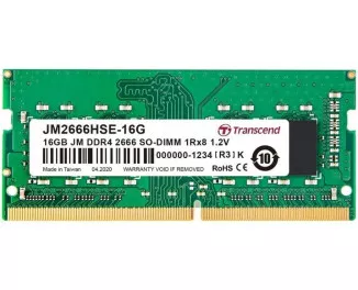 Память для ноутбука SO-DIMM DDR4 16 Gb (2666 MHz) Transcend JetRam (JM2666HSE-16G)