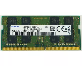 Пам'ять для ноутбука SO-DIMM DDR4 16 Gb (3200 MHz) Samsung (M471A2K43EB1-CWE)