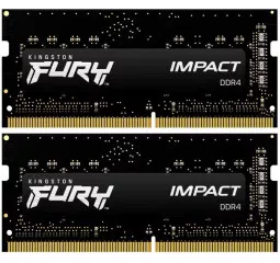 Пам'ять для ноутбука DDR4 SO-DIMM 32 Gb (2666 MHz) (Kit 16 Gb x 2) Kingston Fury Impact (KF426S16IBK2/32)