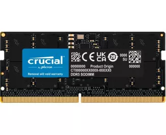 Память для ноутбука SO-DIMM DDR5 16 Gb (4800 MHz) Crucial (CT16G48C40S5T)