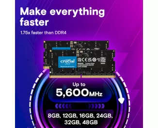 Память для ноутбука SO-DIMM DDR5 32 Gb (5600 MHz) Crucial (CT32G56C46S5T)
