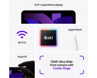 Планшет Apple iPad Air 10.9 2022  Wi-Fi + Cellular 256Gb Purple (MMED3)