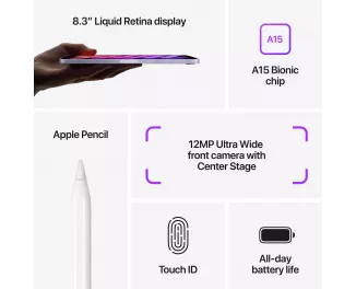Планшет Apple iPad mini 6 2021 Wi-Fi 64Gb Purple (MK7R3)