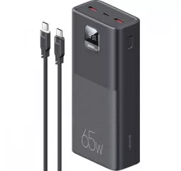 Портативный аккумулятор 30000mAh USAMS PB68 QC3.0+PD3.0 65W Black (ATXLOGTC01)